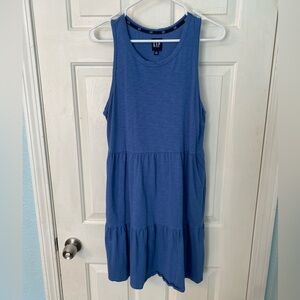 Gap Blue Sleeveless Tiered Dress
